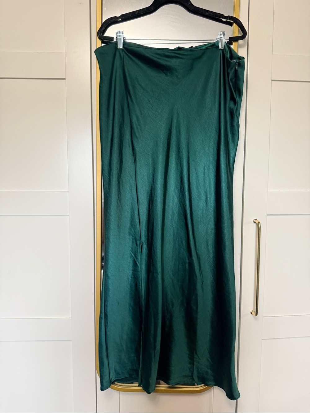 Nasty Gal Green Satin Maxi